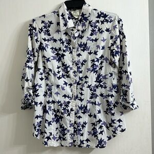 2000s Purple bird silhouettes shirt